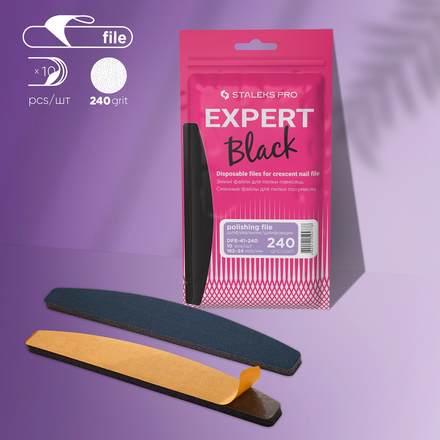 Replaceable abrasive kit (polishing file) for crescent file EXPERT 41 240 grit (10 pcs)