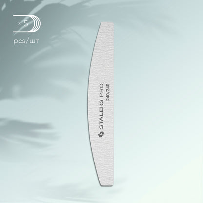 Set mineral crescent nail file SMART 240/240 grit, (5 pc.)