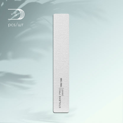 Mineral broad straight nail file SMART 100/180 grit, (5 pcs.), set
