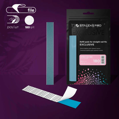 Disposable files for straight nail file EXCLUSIVE 22 240 grit (50 pcs)