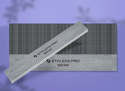 Staleks Straight Wide Mineral Nail File 100/100 Grit (50 pcs)