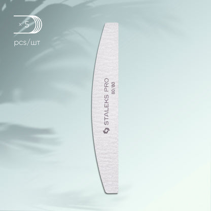 Set mineral crescent nail file SMART 80/80 grit, (5 pc.)