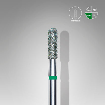 Diamond nail drill bit, rounded "cylinder", green, head diameter 2.3 mm/ working part 8 mm image 0