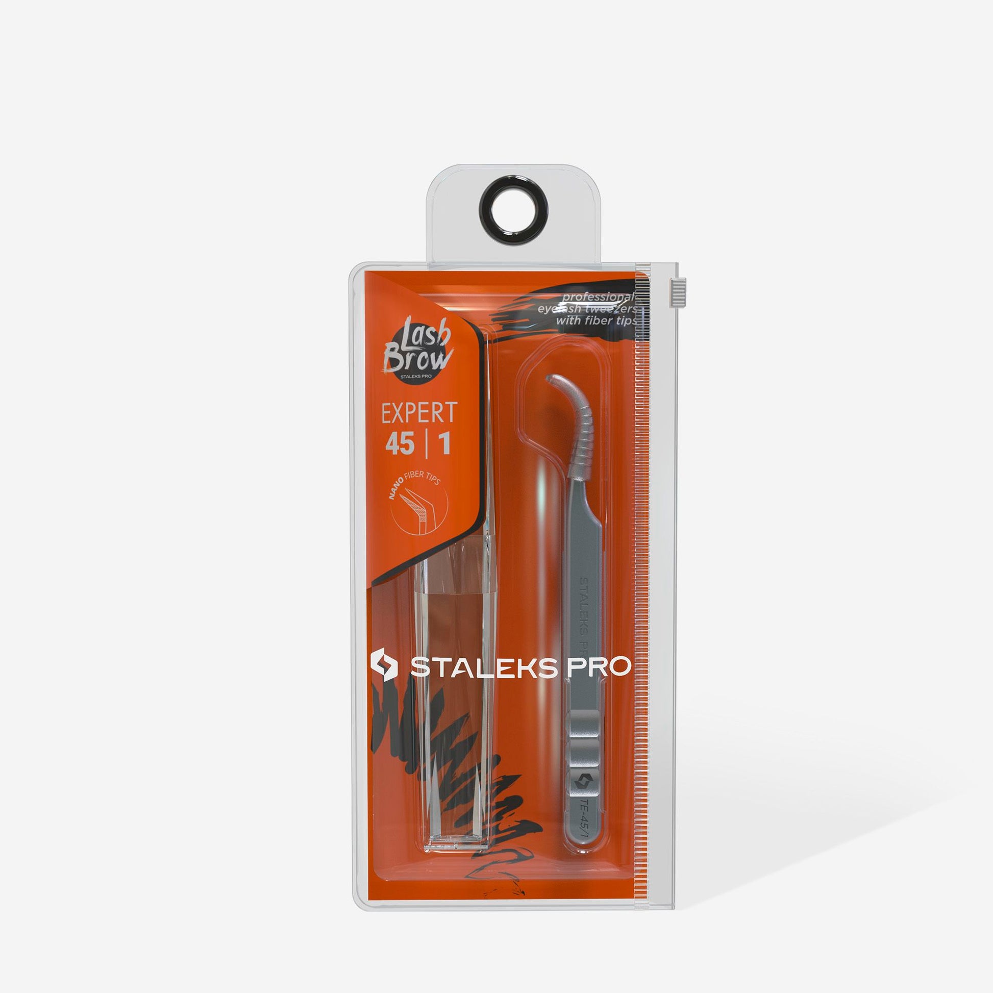 Professional eyelash tweezers with fiber tips EXPERT 45 TYPE 1 (curved) image 3