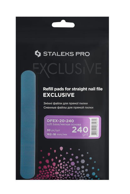 Disposable files for straight nail file (soft base) EXCLUSIVE 20 240 grit (30 pcs) image 3