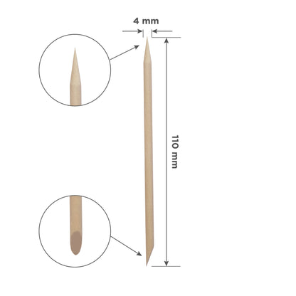 Orange stick STALEKS PRO for manicure, wooden 110 mm (100 pcs) image 1