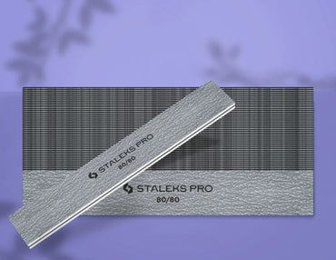 STALEKS PRO Straight Wide Mineral Nail File 80/80 Grit (50 pcs)