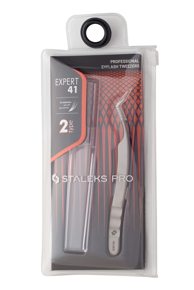 Professional eyelash tweezers EXPERT 41 TYPE 2 (L-shaped,40') image 4