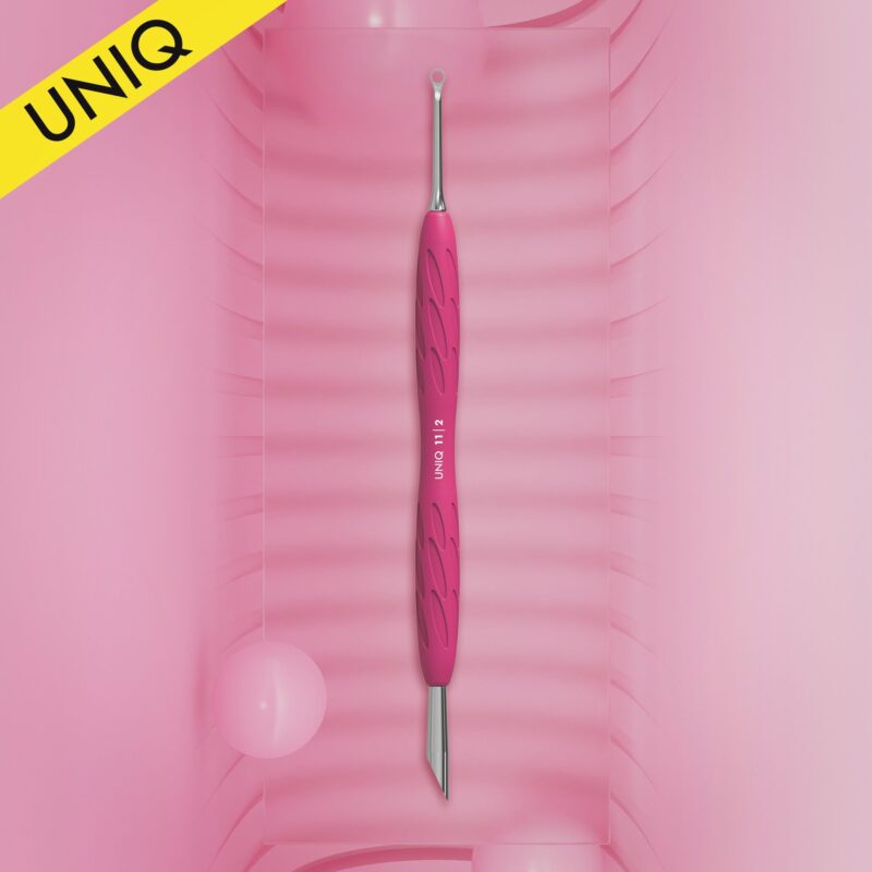 Manicure pusher with silicone handle “Gummy” UNIQ 11 TYPE 2 (slanted pusher + ring) image 0