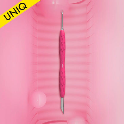 Manicure pusher with silicone handle “Gummy” UNIQ 11 TYPE 2 (slanted pusher + ring) image 0