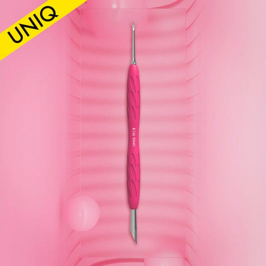 Manicure pusher with silicone handle “Gummy” UNIQ 11 TYPE 2 (slanted pusher + ring) image 0