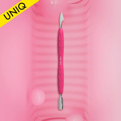 Manicure pusher with silicone handle “Gummy” UNIQ 10 TYPE 3 (narrow rounded pusher + hatchet) image 0