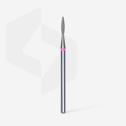 Diamond nail drill bit "flame", sharp, red,  head diameter 1,6  mm/ working part 8 mm image 1