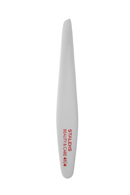 Eyebrow tweezers BEAUTY &amp; CARE 41 TYPE 4 (slant), white colour image 3
