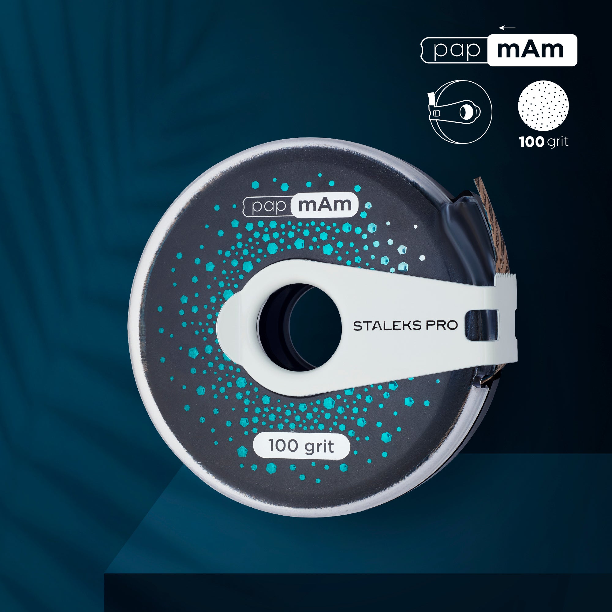 Nail file refill roll papmAm EXCLUSIVE in a plastic case STALEKS PRO 100 grit  (7meters) image 0