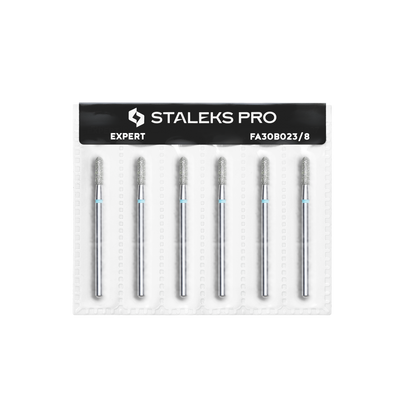 Diamond nail drill bit, rounded "cylinder", blue, head diameter 2.3 mm/ working part 8 mm (6 pcs) image 2