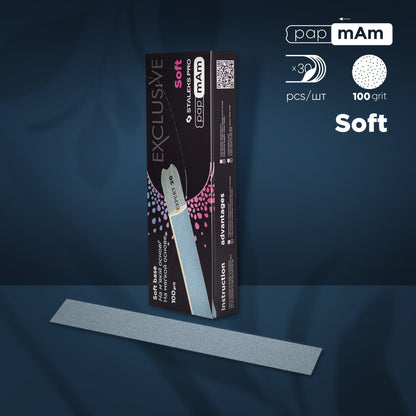 Disposable files for straight nail file (soft base) EXCLUSIVE 20 100 grit (30 pcs)