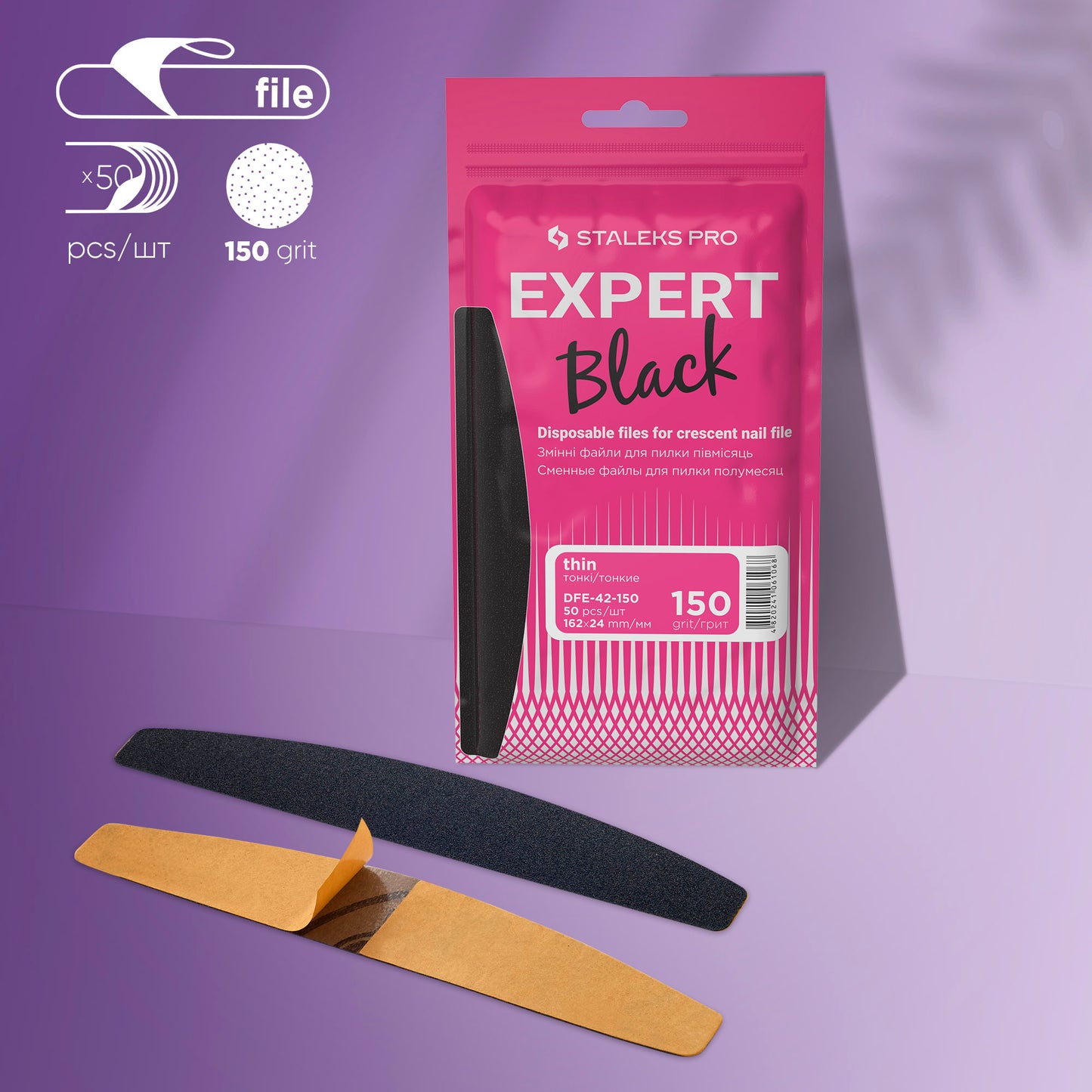 Replaceable abrasive kit for crescent file EXPERT 42 150 grit (50 pcs)