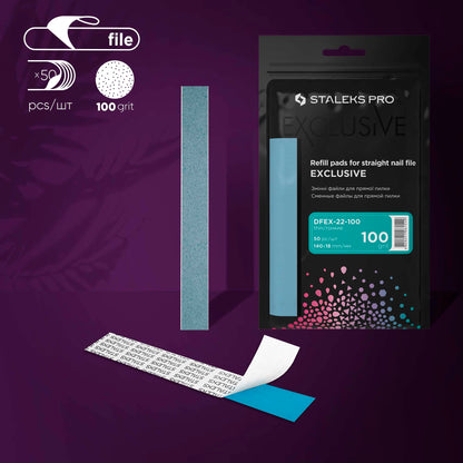 Disposable files for straight nail file EXCLUSIVE 22 100 grit (50 pcs)