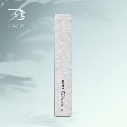 Mineral broad straight nail file SMART 240/240 grit, (5 pcs.), set