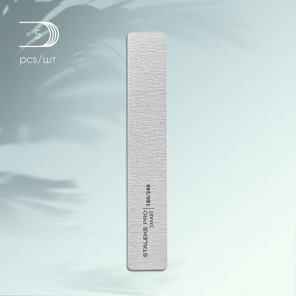 Mineral broad straight nail file SMART 180/240 grit, (5 pcs.), set