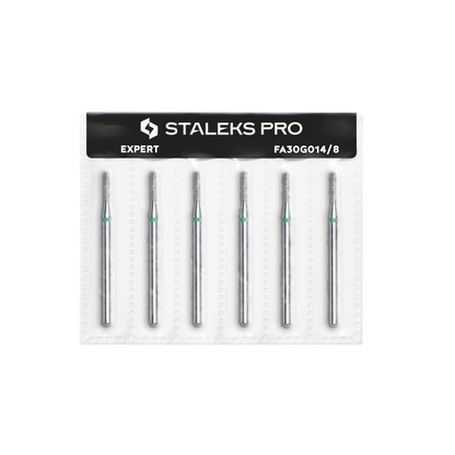 Diamond nail drill bit, rounded "cylinder", green, head diameter 1.4 mm/ working part 8 mm (6 pcs) image 2