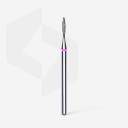 Diamond nail drill bit, "flame" , red, head diameter 1.6 mm/ working part 8 mm image 1