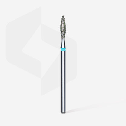 Diamond nail drill bit, "flame" , blue, head diameter 2.3 mm/ working part 10 mm image 1