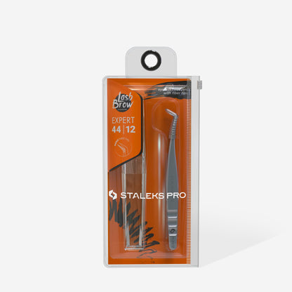 Professional eyelash tweezers with fiber tips EXPERT 44 TYPE 12 (L-shaped, 65′) image 3