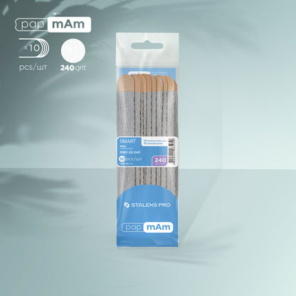 Disposable files papmAm on a wooden base Staleks Pro Smart 22, 240 grit (10 pcs) image 0