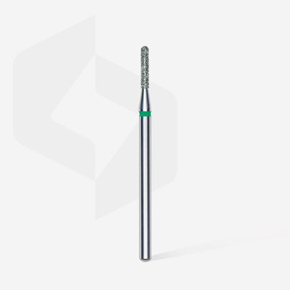 Diamond nail drill bit, rounded "cylinder", green, head diameter 1.4 mm/ working part 8 mm image 1