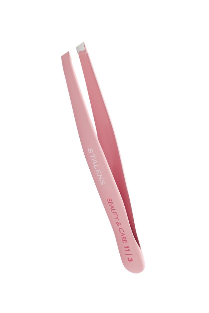 Eyebrow tweezers BEAUTY &amp; CARE 11 TYPE 3 (wide slant), pink colour image 2