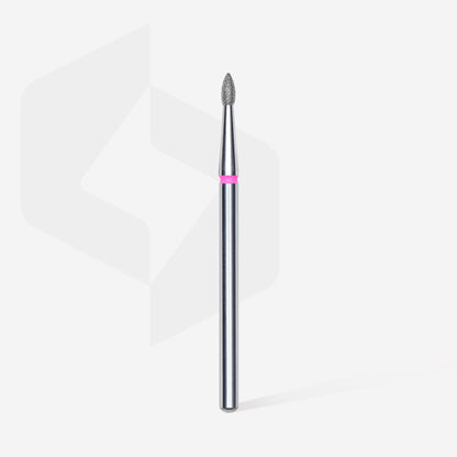 Diamond nail drill bit, pointed "bud" , red, head diameter 1.8 mm/ working part 4 mm image 1