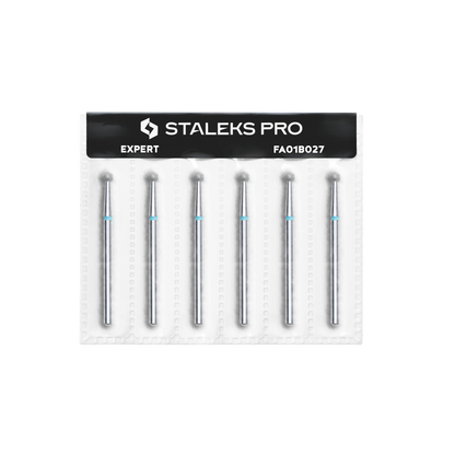 Diamond nail drill bit, "ball", blue, head diameter 2.7 mm (6 pcs) image 2