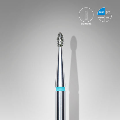 Diamond nail drill bit, rounded "bud" , blue, head diameter 1.6 mm/ working part 3.4 mm (6 pcs) image 0