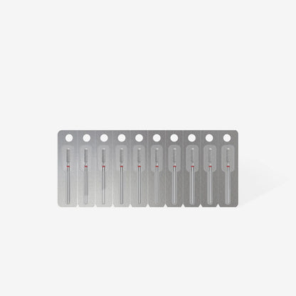 Diamond nail drill bit rounded cylinder red EXPERT head diameter 2,5 mm / working part 10 mm image 2