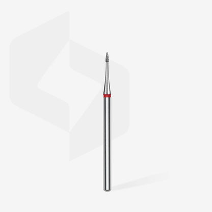 Diamond nail drill bit flame mini red EXPERT head diameter 1 mm / working part 3 mm image 1