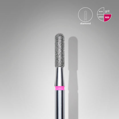 Diamond nail drill bit, rounded "cylinder", red, head diameter 2.3 mm/ working part 8 mm image 0