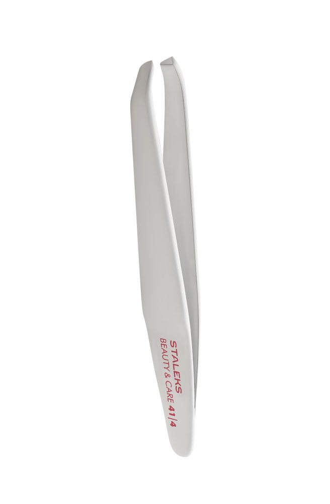 Eyebrow tweezers BEAUTY &amp; CARE 41 TYPE 4 (slant), white colour image 2