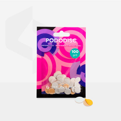 White refill pads for pedicure disc Pododisc Staleks Pro XS, 100 grit (50 pc) image 2