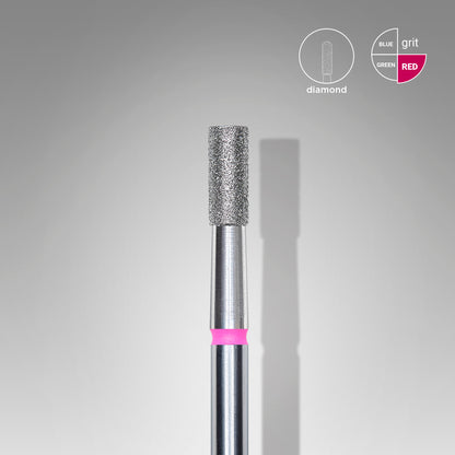 Diamond nail drill bit, "cylinder", red, head diameter 2.5 mm/ working part 6 mm image 0