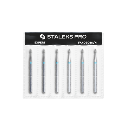 Diamond nail drill bit, "drop" , blue, head diameter 1.6 mm/ working part 4 mm (6 pcs) image 2