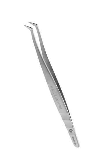 Professional eyelash tweezers EXPERT 40 TYPE 12 (curved tweezers for volume extension,65') image 1