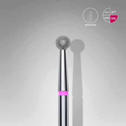 Diamond nail drill bit, "ball", red, head diameter 3,5 mm image 0