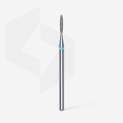 Diamond nail drill bit, "flame" , blue, head diameter 1.4 mm/ working part 8 mm image 1
