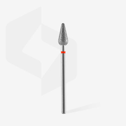 Diamond nail drill bit rounded pear red EXPERT head diameter 5 mm / working part 12 mm image 1
