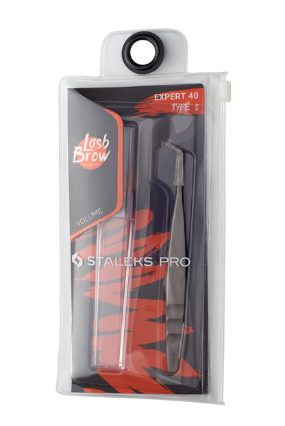 Professional eyelash tweezers EXPERT 40 TYPE 2 (L-shaped,70') image 4