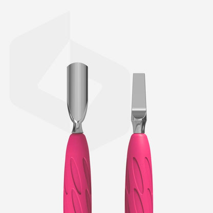 Manicure pusher with silicone handle “Gummy” UNIQ 10 TYPE 5 (narrow rounded pusher + wide blade) image 1