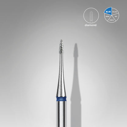 Diamond nail drill bit flame mini blue EXPERT head diameter 1 mm / working part 3 mm image 0
