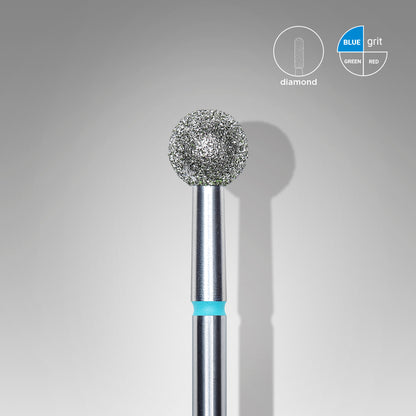 Diamond nail drill bit, "ball", blue, head diameter 5 mm image 0